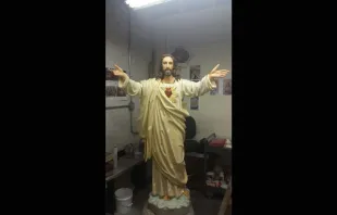 Restored statue of the Sacred Heart of Jesus. Foundation for the Diocese of El Paso.